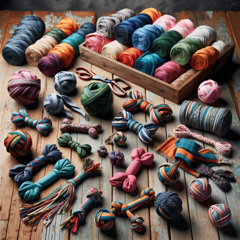 Handmade knotted dog toys from old sheets