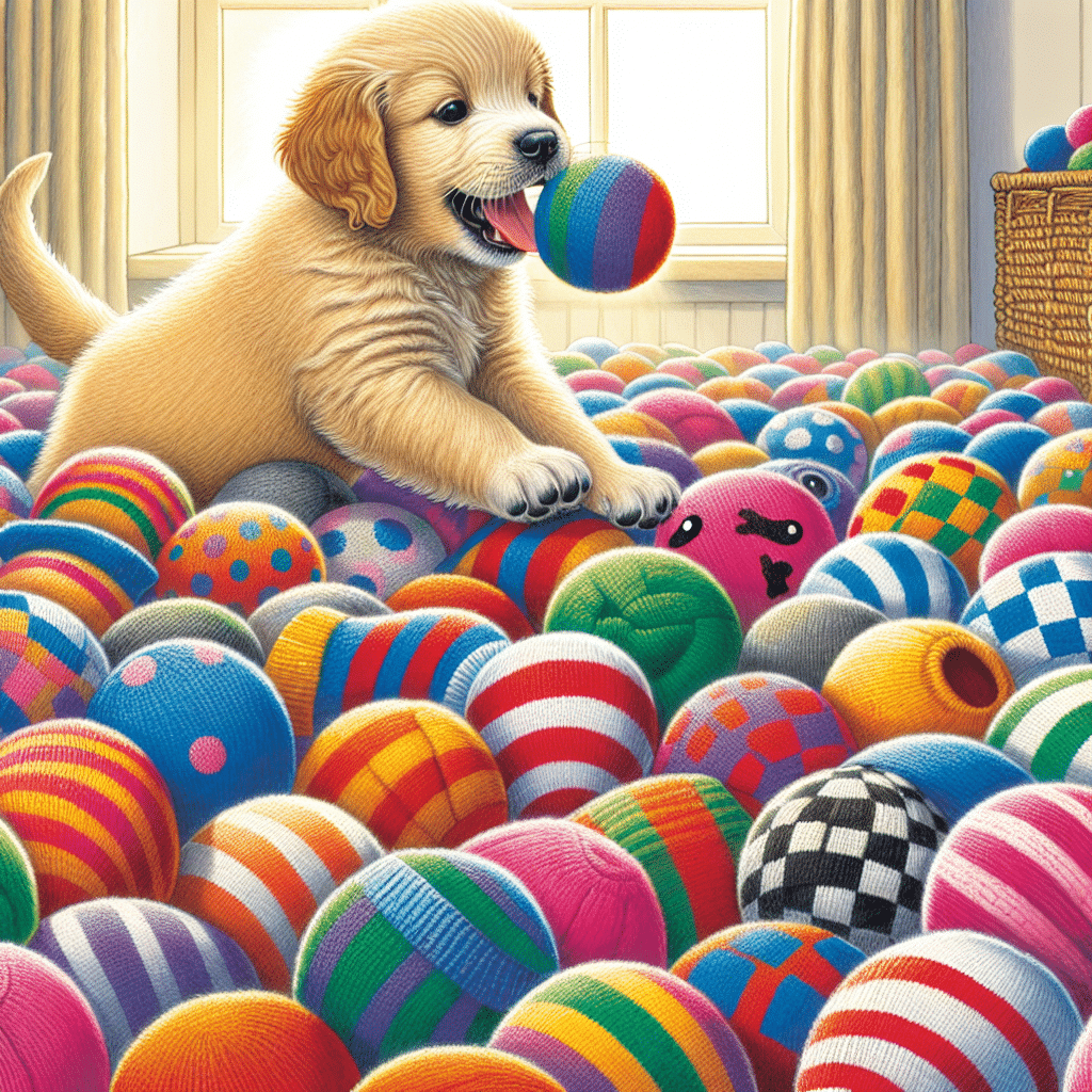 Recycled sock balls for playful pups