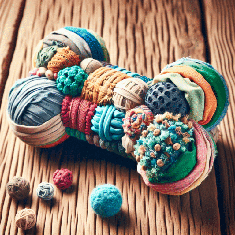 DIY recycled t-shirt dog toys