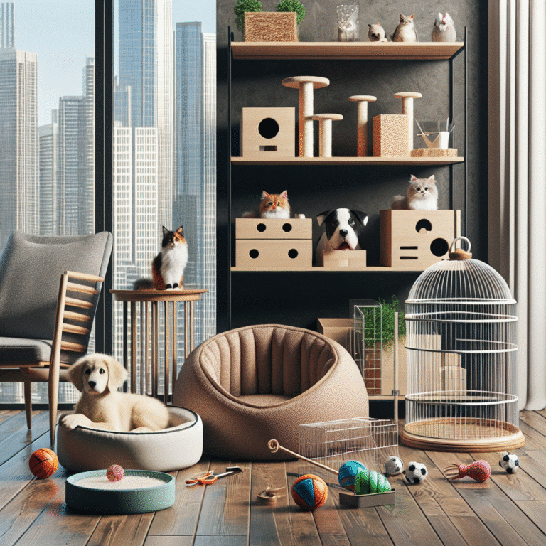 Essential supplies for pets in city apartments