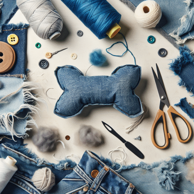 DIY chew toys using reclaimed denim