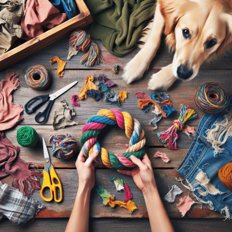 DIY natural dog tug toys from old clothes