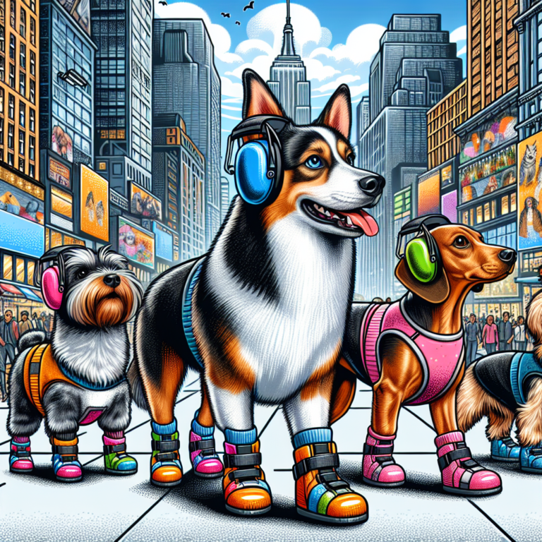 Noise reduction pet gear for city dogs