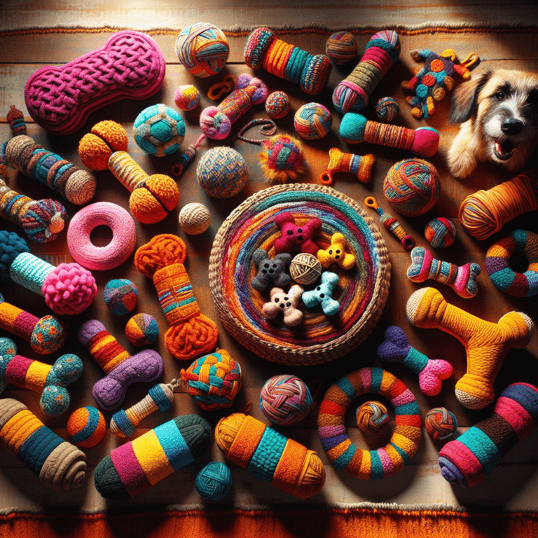 Homemade fleece dog chew toys
