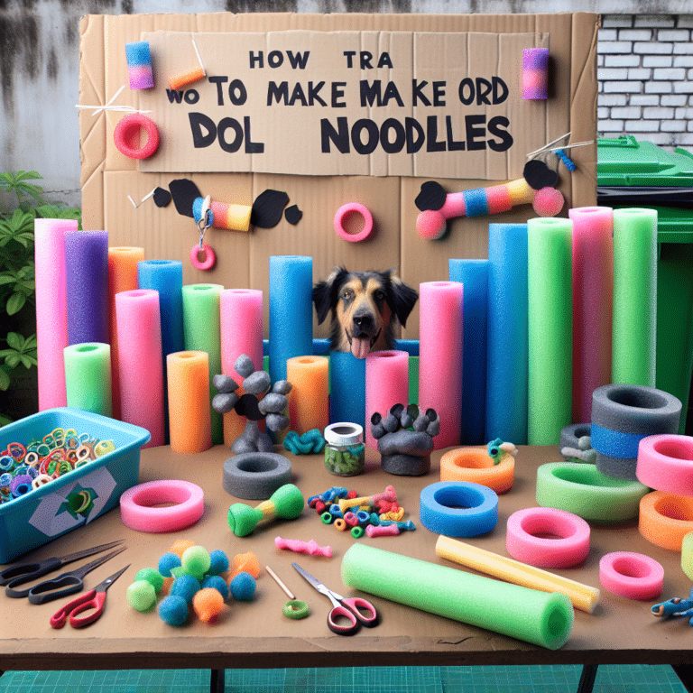 Making dog toys from recycled pool noodles
