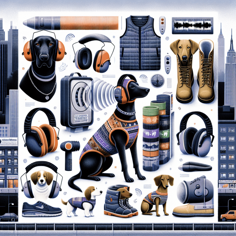 Noise reduction pet gear for city dogs