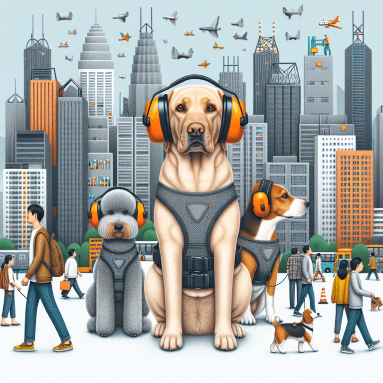 Noise reduction pet gear for city dogs