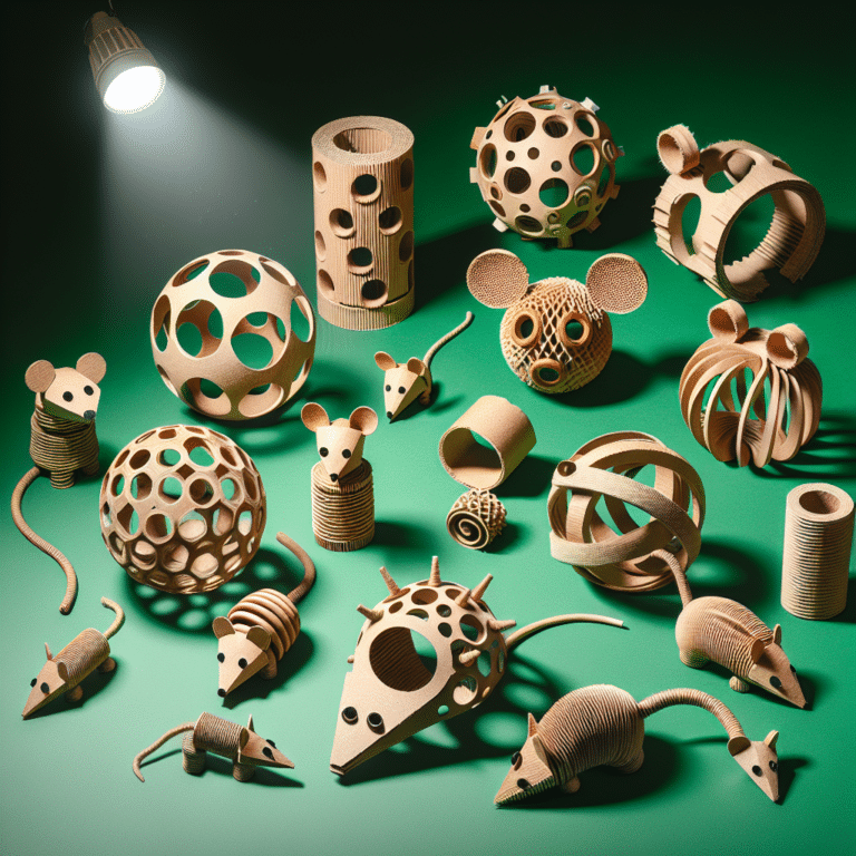 Eco-conscious cat toys from cardboard tubes